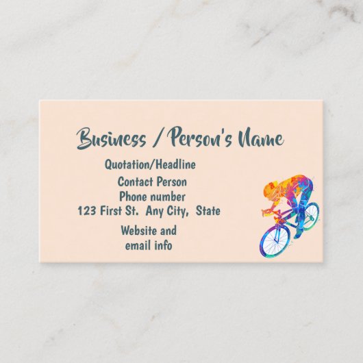 Fietsen Fietsen Fietsen Fietslessen Custom Busines Visitekaartje (Voorkant)