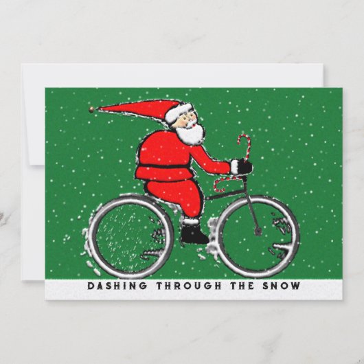 Fietsen Fietser Kerstmis Feestdagenkaart (Voorkant)