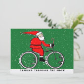 Fietsen Fietser Kerstmis Feestdagenkaart (Staand voorkant)