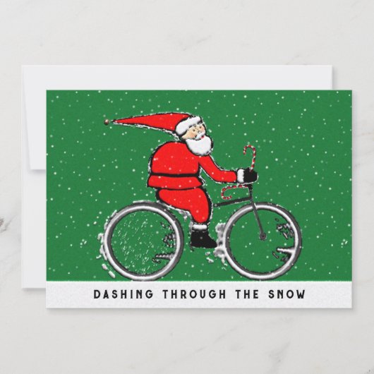 Fietsen Fietser Kerstmis Feestdagenkaart (Voorkant)