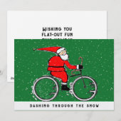 Fietsen Fietser Kerstmis Feestdagenkaart (Voorkant / Achterkant)