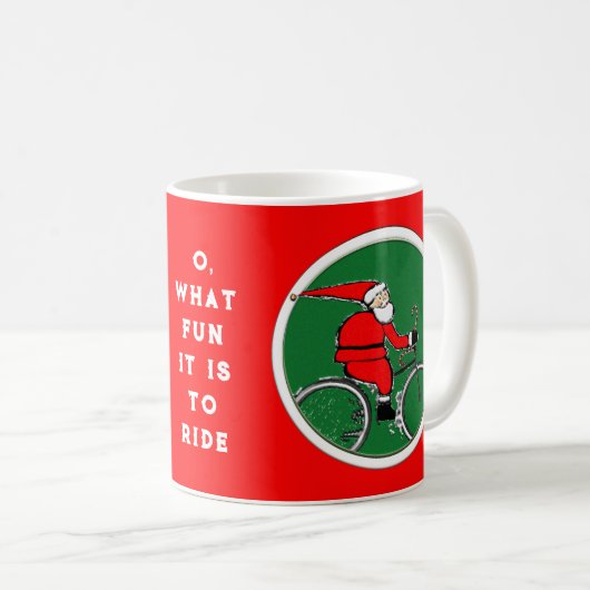 Fietsen Fietser Kerstmis Koffiemok (Voorkant rechts)