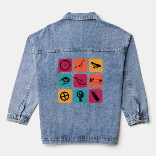 Fietsen  fietsonderdelen fietser denim jacket (Achterkant)