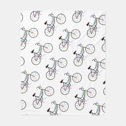 Fietsen, Fietssport, Motivatie woorden Fleece Deken (Voorkant)