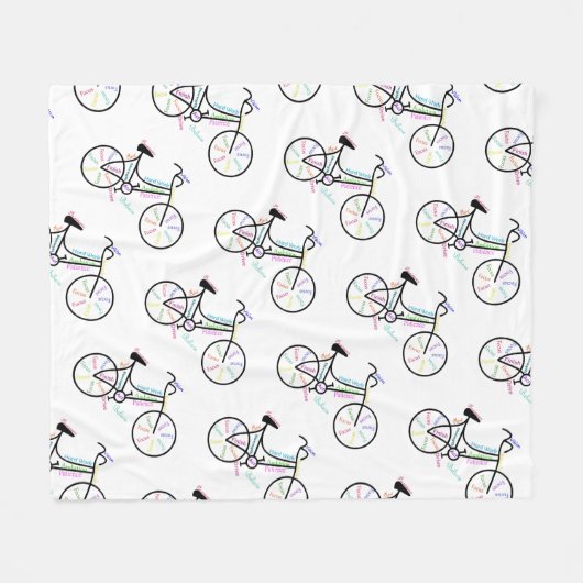 Fietsen, Fietssport, Motivatie woorden Fleece Deken (Voorkant (Horizontaal))