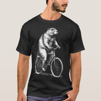Fietsen Fietswieler Bever Retro Fietser Grappig T-shirt