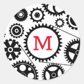 Fietsen Gears INITIAAL Engineer Mechanical Ronde Sticker (Voorkant)