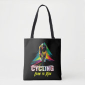 Fietsen geboren om te rijden tote bag (Voorkant)