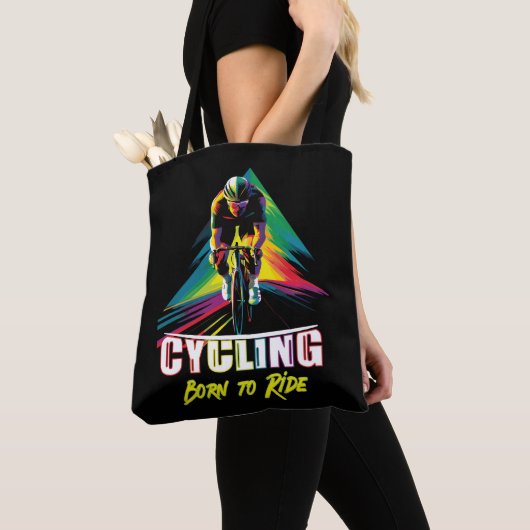 Fietsen geboren om te rijden tote bag (Dichtbij)