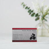 Fietsen; Geborsteld metaal look Visitekaartje (Staand voorkant)