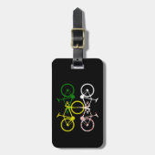 Fietsen Geel Groen Wit Polka-dot truien Bagagelabel (Voorkant verticaal)