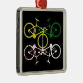 Fietsen Geel Groen Wit Polka-dot truien Metalen Ornament (Rechts)
