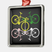 Fietsen Geel Groen Wit Polka-dot truien Metalen Ornament (Links)