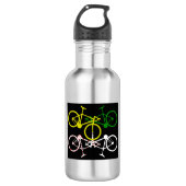 Fietsen Geel Groen Wit Polka-dot truien Waterfles (Voorkant)