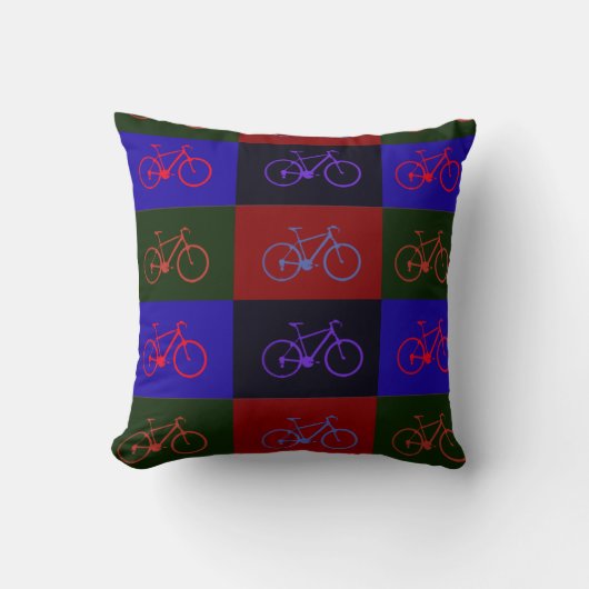 fietsen ~ gekwadrateerde fietsen kussen (Voorkant)