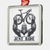 Fietsen Gewoon rijden Gorilla Metalen Ornament (Links)