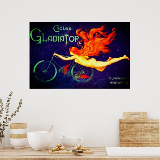 fietsen Gladiator Franse fietsen omkeren Poster (Keuken)