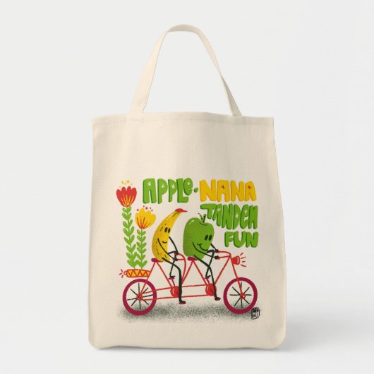 Fietsen groenten en fruit tote bag (Voorkant)