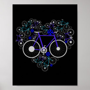 Fietsen Hart Schattig Mtb Weg Race Rijden Liefhebb Poster
