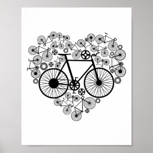 Fietsen Hart Schattig Mtb Weg Race Rijden Liefhebb Poster