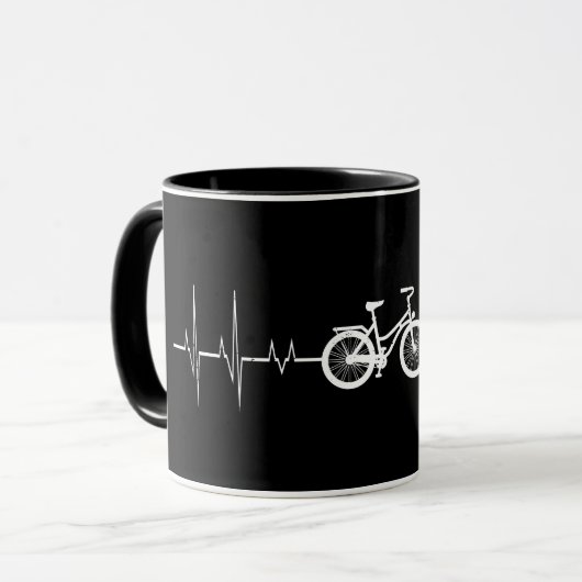 Fietsen Hartslag- Fiets Liefde Fietsen Mok (Voorkant links)