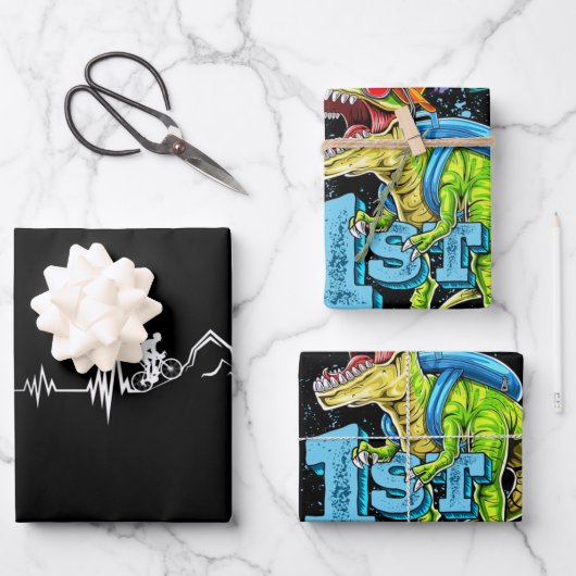 Fietsen, hartslag, racen, fietsenbergen inpakpapier vel (Voorkant)