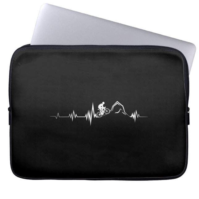 Fietsen, hartslag, racen, fietsenbergen laptop sleeve (Voorkant)