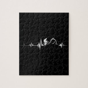 Fietsen, hartslag, racen, fietsenbergen legpuzzel