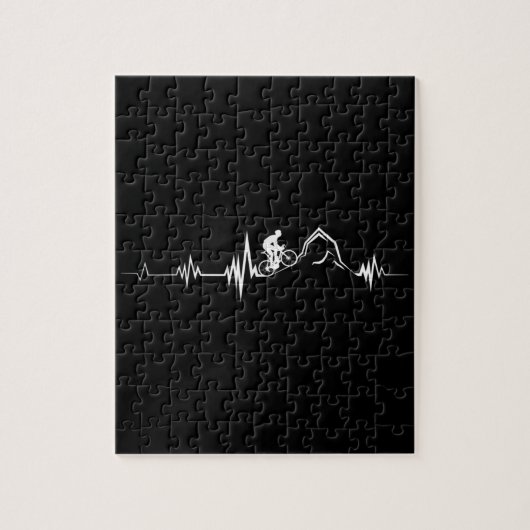 Fietsen, hartslag, racen, fietsenbergen legpuzzel (Verticaal)