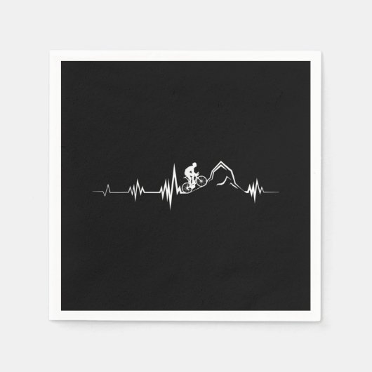 Fietsen, hartslag, racen, fietsenbergen servet (Voorkant)