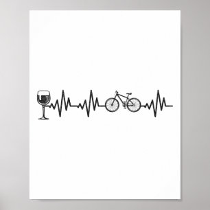 Fietsen Hartslag Wijn Mountainbiken Fiets Poster