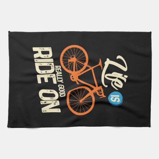 Fietsen - Het leven is echt goed op weg Theedoek (Horizontaal)