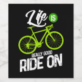 Fietsen - Het leven is echt goed op weg Wijn Etiket (Enkel label)