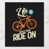 Fietsen - Het leven is echt goed op weg Wijn Etiket (Enkel label)