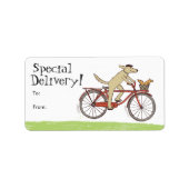 Fietsen Hond met Eekhoorn Vriend Gift Labels (Voorkant)