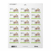 Fietsen Hond met Eekhoorn Vriend Gift Labels (Full Sheet)