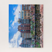 Fietsen Houses Along Amsterdam Canal Nederland Legpuzzel (Verticaal)