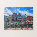 Fietsen Houses Along Amsterdam Canal Nederland Legpuzzel<br><div class="desc">Deze verbluffende puzzel met de naam jigzaag bevat fietsen langs het kanaal in Amsterdam met gebouwen op de achtergrond. #amsterdam #jigsawpuzzle #gift #stockingstuffers</div>