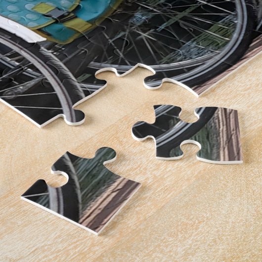 Fietsen in Amsterdam. Jigzaag Puzzle Legpuzzel (Zijkant)