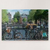 Fietsen in Amsterdam. Jigzaag Puzzle Legpuzzel (Horizontaal)