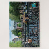 Fietsen in Amsterdam. Jigzaag Puzzle Legpuzzel (Verticaal)