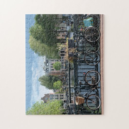 Fietsen in Amsterdam. Legpuzzel (Verticaal)