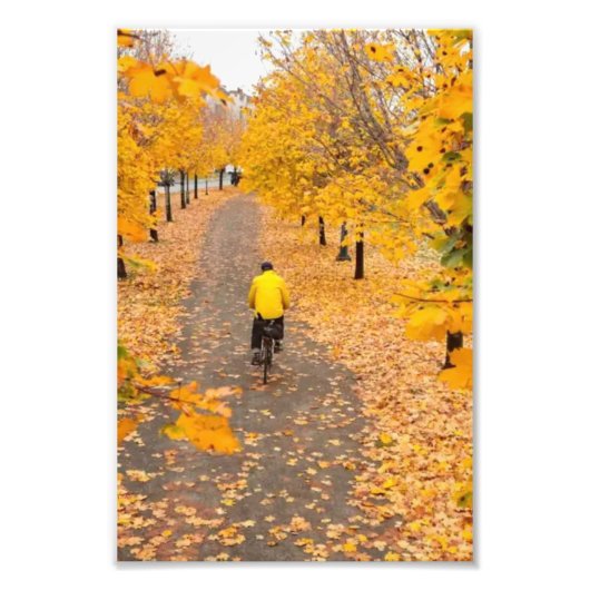 Fietsen in de herfst foto afdruk (Voorkant)