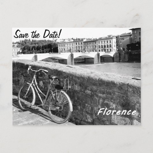 Fietsen in de Italiaanse stad Florence Aankondigingskaart (Voorkant)