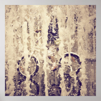 Fietsen in de regen poster
