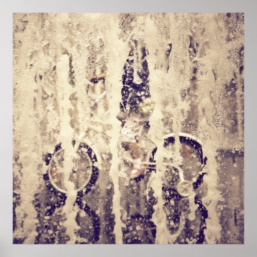 Fietsen in de regen poster (Voorkant)