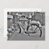 Fietsen in de winter briefkaart (Voorkant / Achterkant)