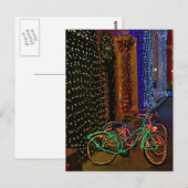 fietsen in het licht briefkaart (Voorkant / Achterkant)