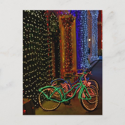 fietsen in het licht briefkaart (Voorkant)