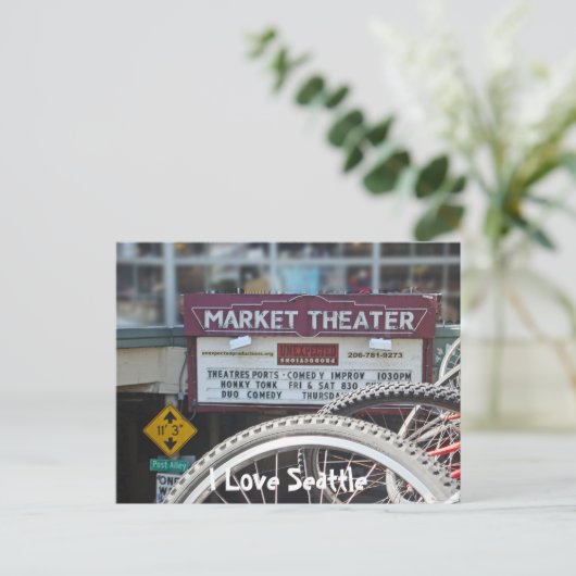 Fietsen in het theater briefkaart (Staand voorkant)